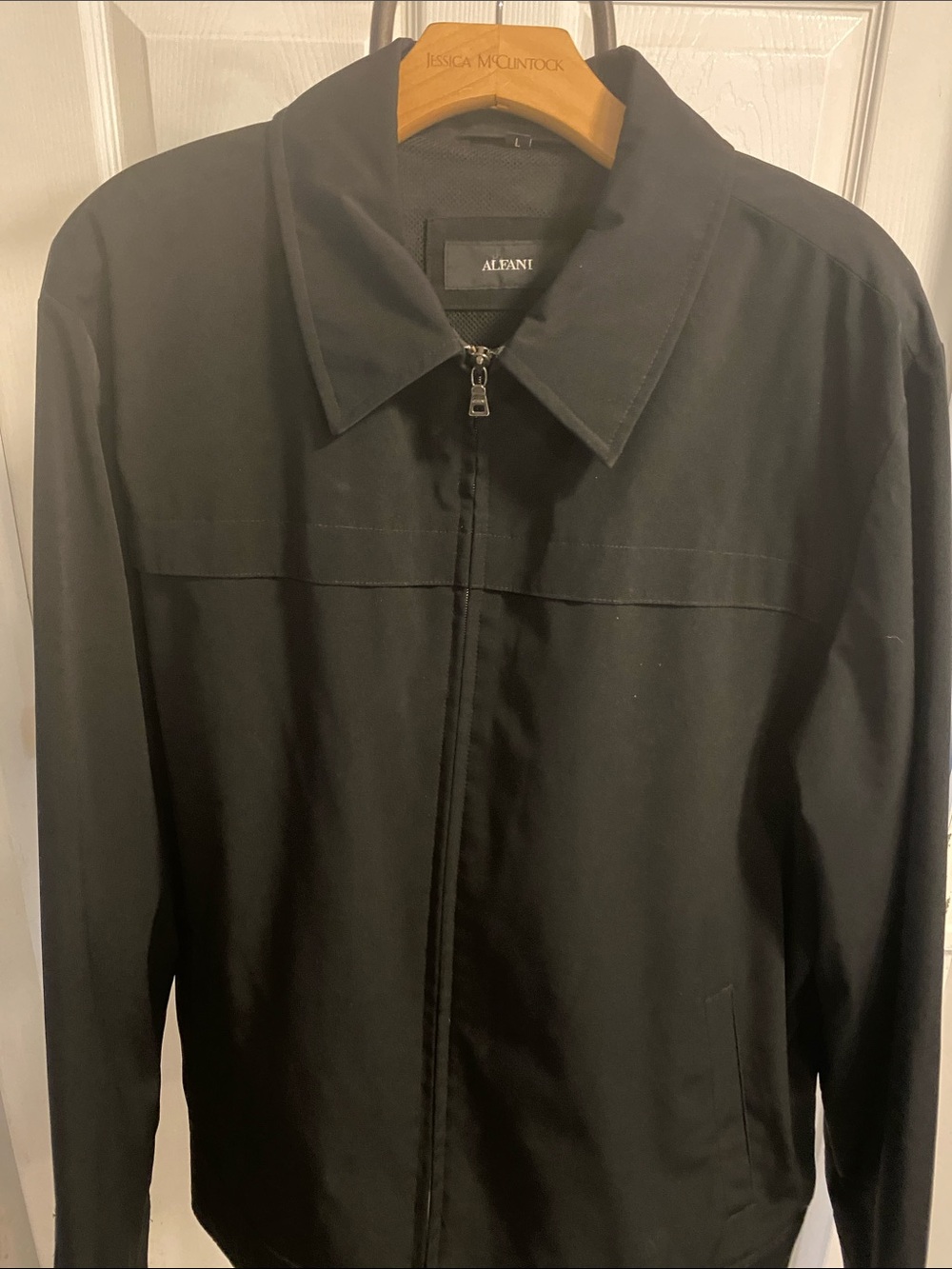 Alfani Black Lightweight Zip-Up Shirt Jacket size L